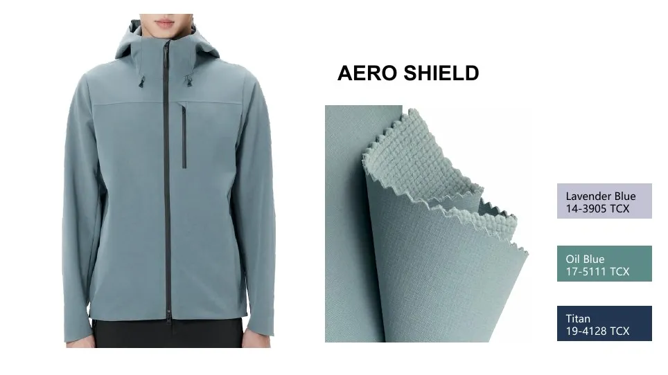 HB014 Check Nylon-Spandex 4-Way Stretch fabric with garment example
