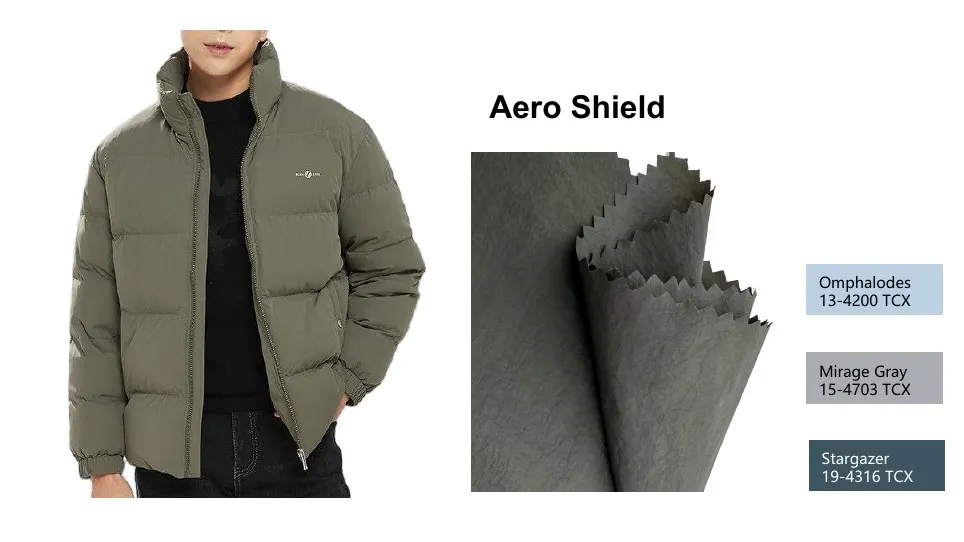 HB023 420T Semi-Dull Grid Nylon Taffeta fabric with garment example
