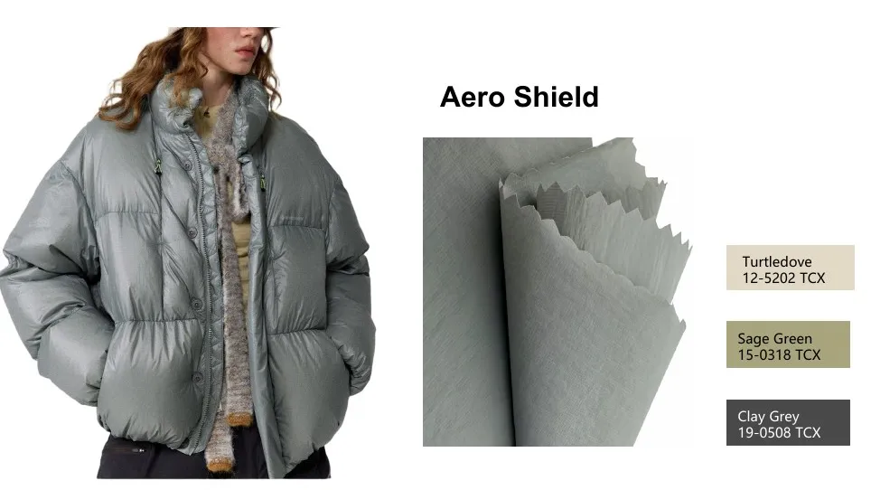HB024 430T Wrinkle-Look Nylon Taffeta fabric with garment example